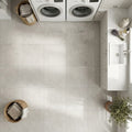 Volcanic Gray Limestone Tile 12x12 Polished 3/8 inch — Laundry Room floor