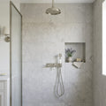 Volcanic Gray Limestone Tile 24x24 Honed 5/8 inch — Bathroom shower wall