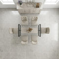 Volcanic Gray Limestone Tile 24x24 Polished 5/8 inch — Dining Room floor