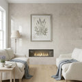 Volcanic Gray Limestone Tile 24x24 Polished 5/8 inch — Living Room feature wall