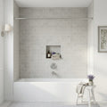 Volcanic Gray Limestone Tile 3x6 Honed 3/8 inch — Bathroom tub surround