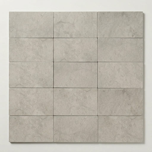 Volcanic Gray Limestone Tile 3x6 Honed 3/8 inch close-up