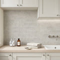 Volcanic Gray Limestone Tile 3x6 Honed 3/8 inch — Laundry Room backsplash