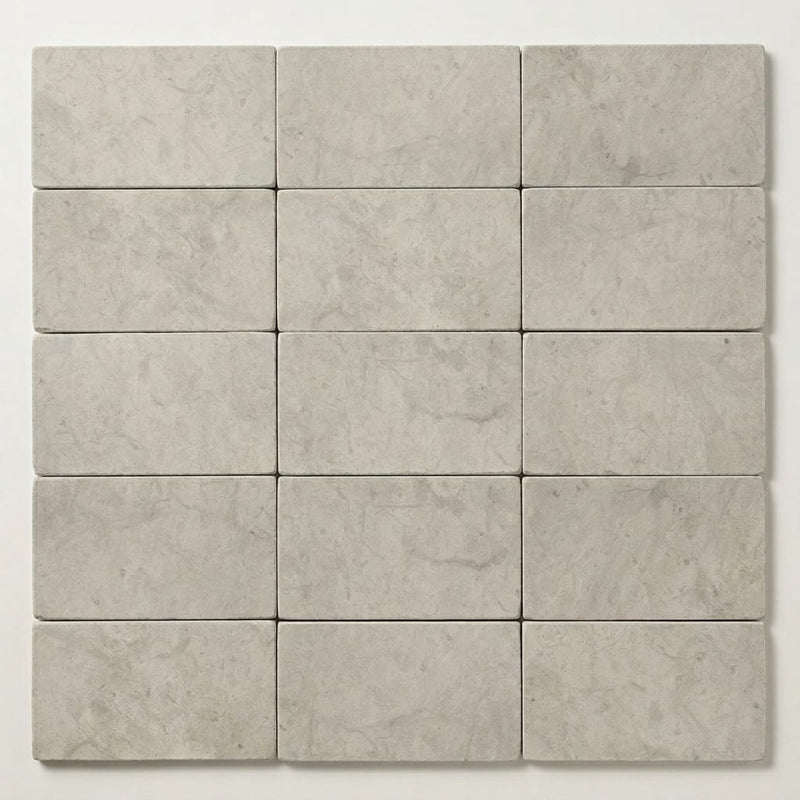 Volcanic Gray Limestone Tile 3x6 3/8 In close-up