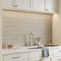 Volcanic Gray Limestone Tile 4x20 5/8 inch 4x24 — Wet Bar backsplash