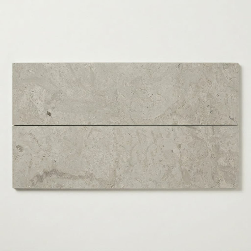 Volcanic Gray Limestone Tile 8x36 Honed 5/8 inch close-up