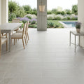 Volcanic Gray Limestone Tile 8x36 Honed 5/8 inch — Covered Patio floor