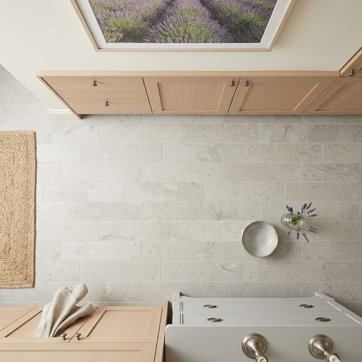 Volcanic Gray Limestone Tile 8x36 Honed 5/8 inch — Kitchen floor