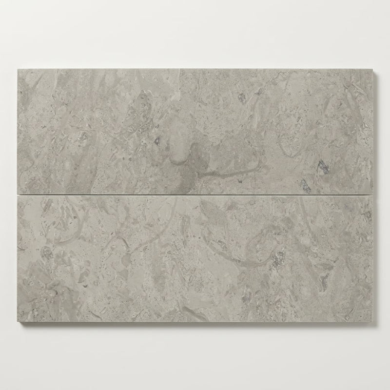 Volcanic Gray Limestone Tile 8x36 Polished 5/8 inch close-up