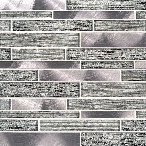 Volcanic Luxe Interlocking Misc. 0.31 Inch Glass Stone Blend Mosaic Tile