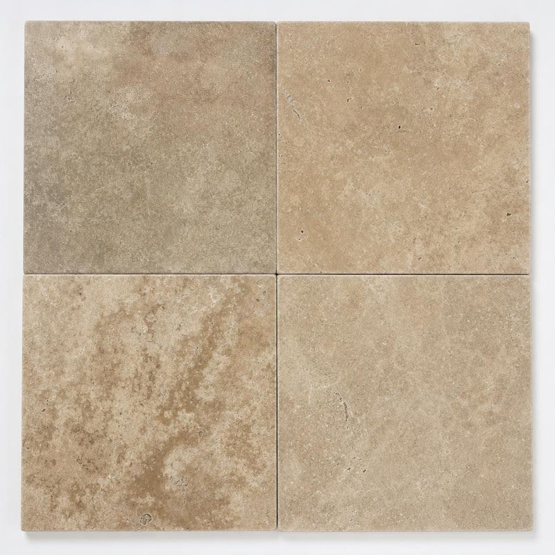 Walnut 18x18 Tumbled Travertine Tile close-up