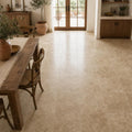 Walnut 18x18 Tumbled Travertine Tile — Dining Room floor