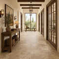 Walnut 18x18 Tumbled Travertine Tile — Hallway floor