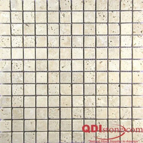 Walnut 2x2 Tumbled Travertine Mosaic Tile
