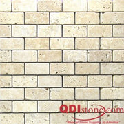 Walnut 2x2 Tumbled Travertine Mosaic Tile