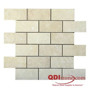 Walnut 2x2 Tumbled Travertine Mosaic Tile