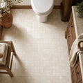 Walnut 2x2 Tumbled Travertine Mosaic Tile — Bathroom floor