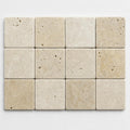 Walnut 2x2 Tumbled Travertine Mosaic Tile close-up