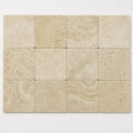 Walnut 4x4 Tumbled Travertine Tile close-up