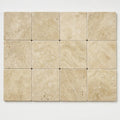 Walnut 6x6 Tumbled Travertine Tile close-up
