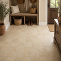 Walnut 6x6 Tumbled Travertine Tile — Mudroom floor