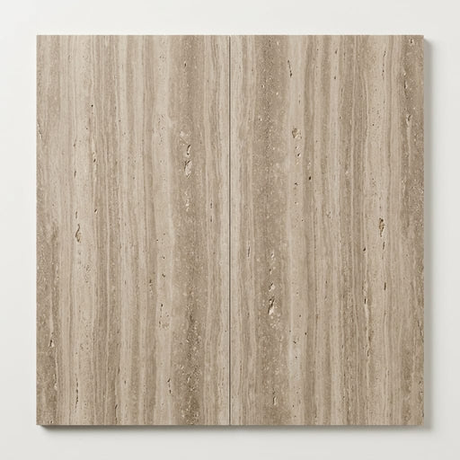 Walnut Filled Honed Vein Cut 12x24 Travertine Tile close-up