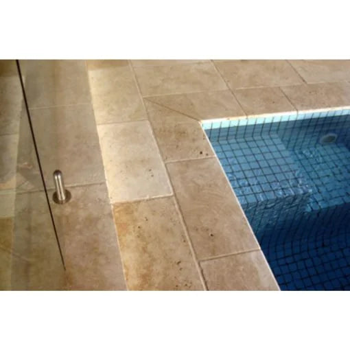Walnut Bullnose Tumbled 16x24 2" Travertine Pool Coping