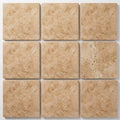Walnut Travertine 12x12 Tumbled Travertine Tile close-up