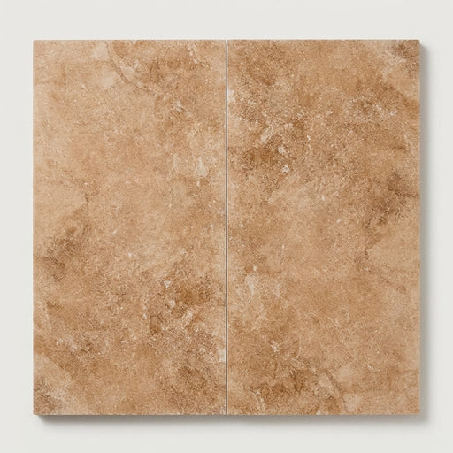Walnut Travertine 12x24 Filled & Honed Travertine Tile close-up