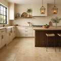 Walnut Travertine 12x24 Tumbled Travertine tile — Kitchen floor