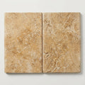 Walnut Travertine 16x24 Tumbled Travertine close-up