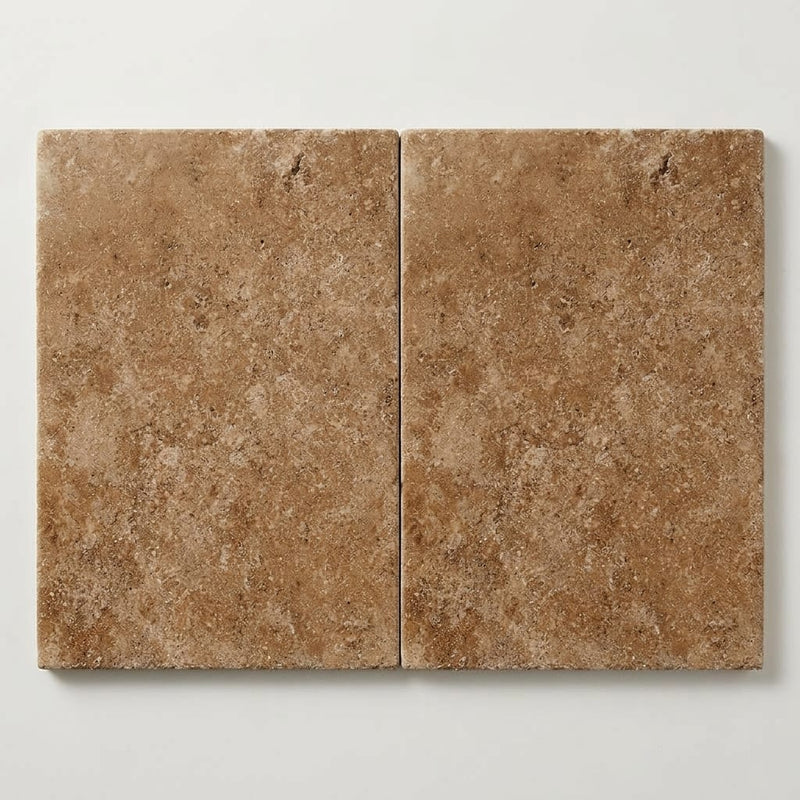 Walnut Travertine 16x24 Tumbled Travertine Paver close-up