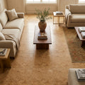 Walnut Travertine 18x18 Filled & Honed Travertine Tile — Family Room floor