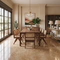 Walnut Travertine 18x18 Filled & Polished Travertine Tile — Living Room floor