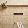 Walnut Travertine 2x2 Tumbled Travertine Mosaic — Bathroom shower floor
