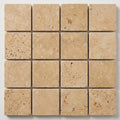 Walnut Travertine 2x2 Tumbled Travertine Mosaic close-up