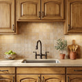 Walnut Travertine 2x2 Tumbled Travertine Mosaic — Kitchen backsplash