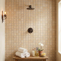 Walnut Travertine 2x2 Tumbled Travertine Mosaic — Spa spa interior