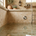 Walnut Travertine 2x2 Tumbled Travertine Mosaic — Swimming Pool pool interior tiling