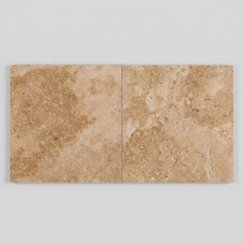 Walnut Travertine 24x24 Filled & Honed Travertine Tile close-up