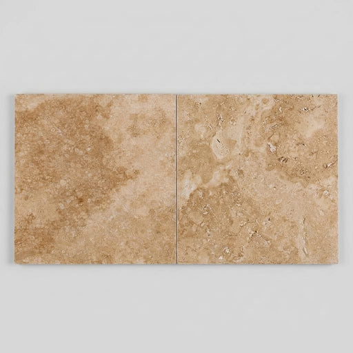 Walnut Travertine 24x24 Filled & Honed Travertine Tile close-up