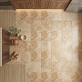 Walnut Travertine 24x24 Filled & Honed Travertine Tile — Kitchen floor