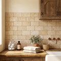 Walnut Travertine 3x6 Tumbled Travertine Tile — Laundry Room backsplash