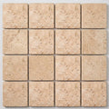 Walnut Travertine 4x4 Tumbled Travertine Tile close-up