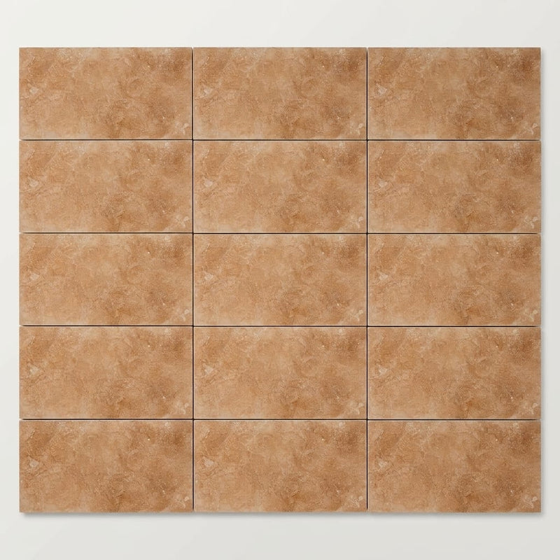 Walnut Travertine 6x12 Filled & Honed Travertine Tile close-up