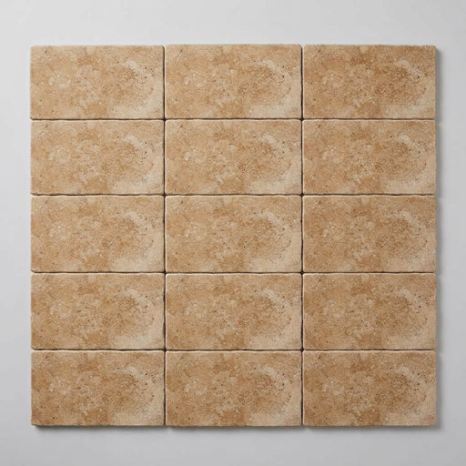 Walnut Travertine 6x12 Tumbled Travertine Tile close-up