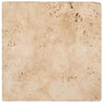 Close-up of Chocolate Brown Walnut Travertine Tumbled 12 x 12 x 1.25 Paver, in Brown tones.