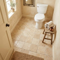 Walnut Travertine 6x6 Tumbled Travertine Tile — Bathroom floor