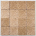 Walnut Travertine 6x6 Tumbled Travertine Tile close-up