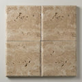 Walnut Travertine Coping Stone in Unfilled Honed - 16x16 inch close-up
